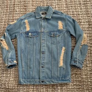 BDG Courtshop Distressed Blue Denim Jacket Size S Urban Outfitters